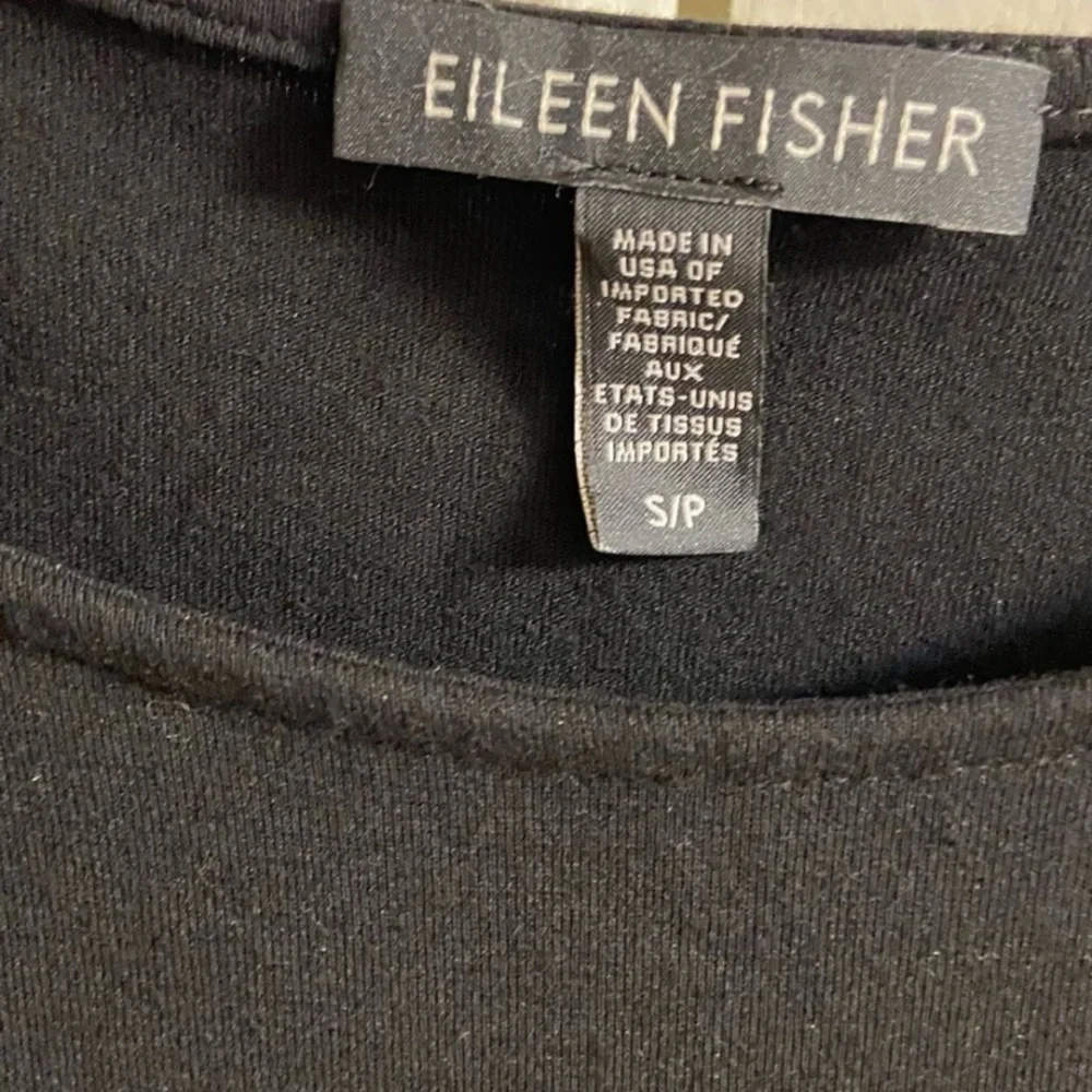 Eileen Fisher Black Long Sleeve Dress midi Small - Picture 9 of 10